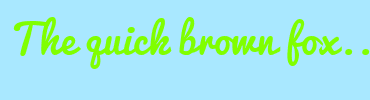 Image with Font Color 80FF00 and Background Color A9E8FF